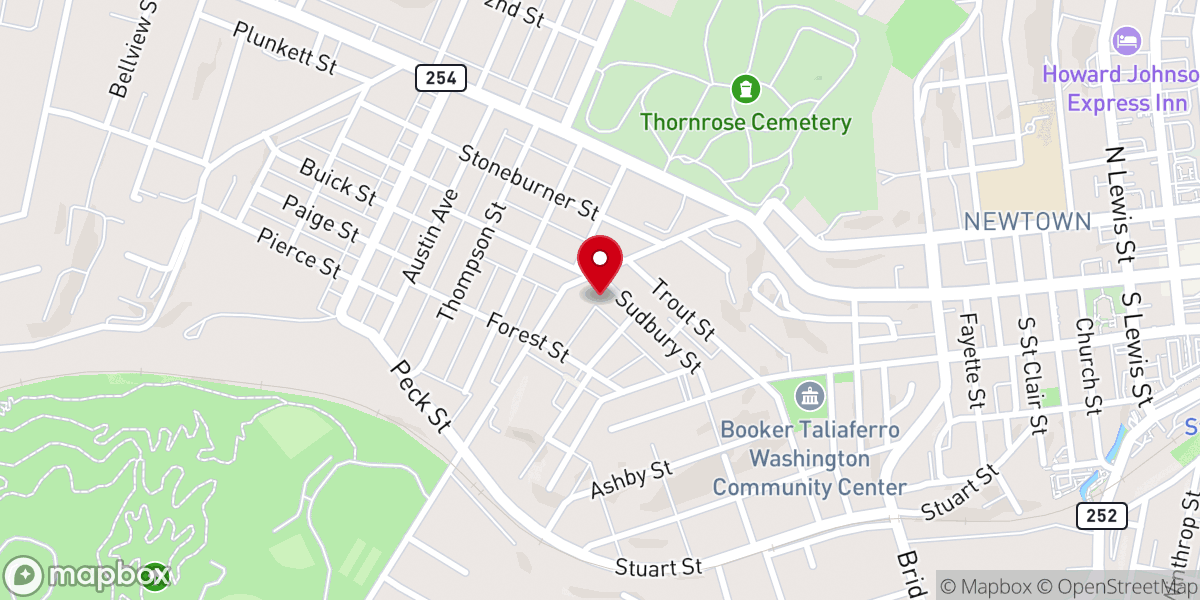 Map showing location of Greater Allen AME Church