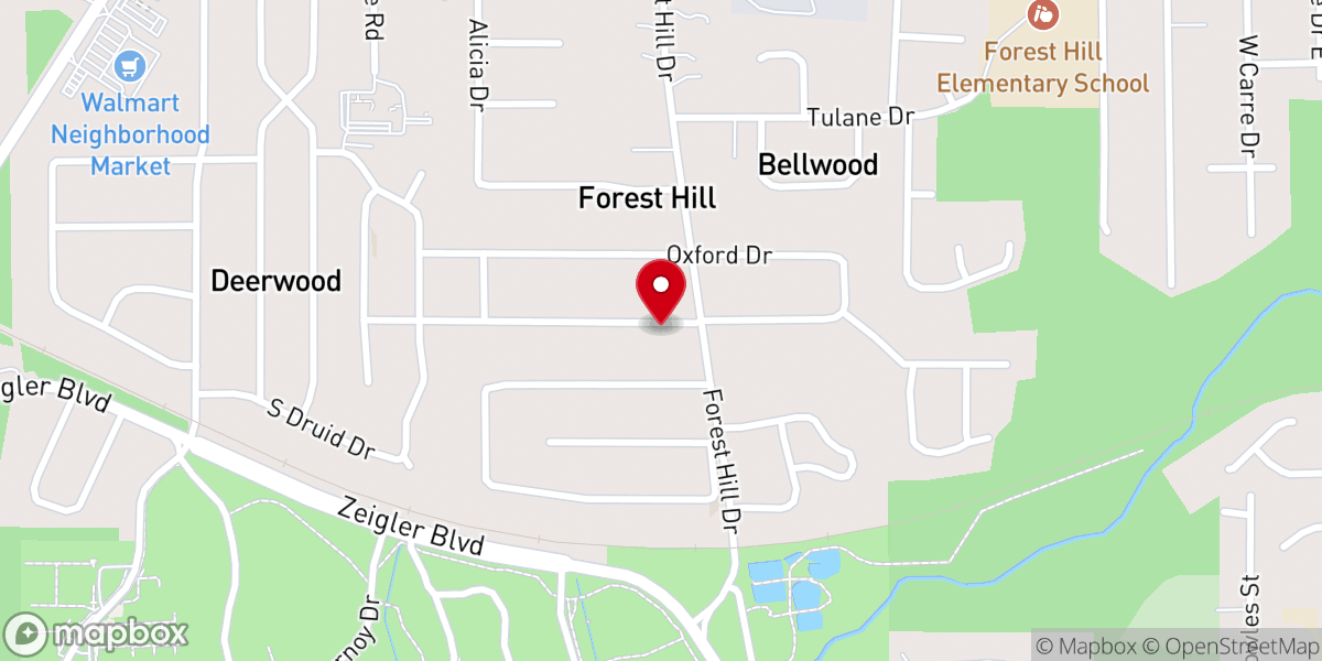 Map showing location of Forest Hill United Methodist Church