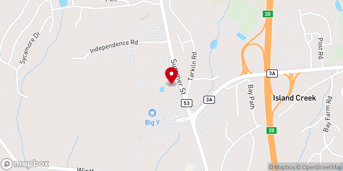 Map showing location of Bay State Hockey Foundation Inc