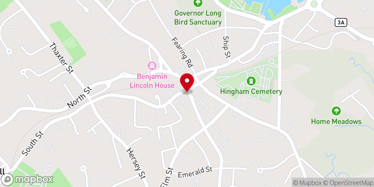 Map showing location of Hingham Community Center