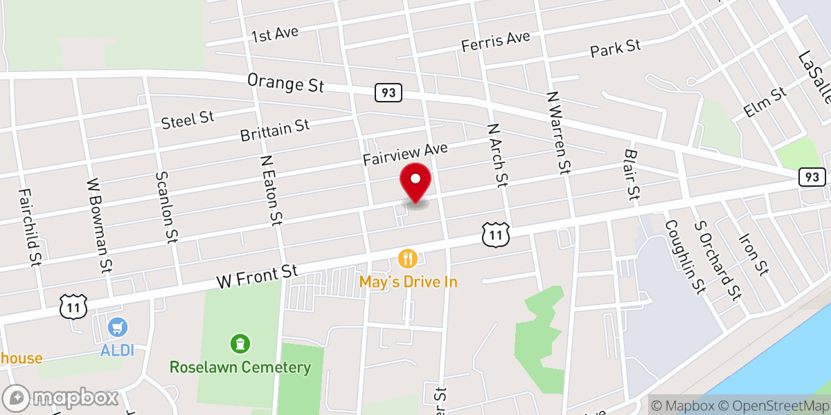 Map showing location of Crosspoint Bible Church