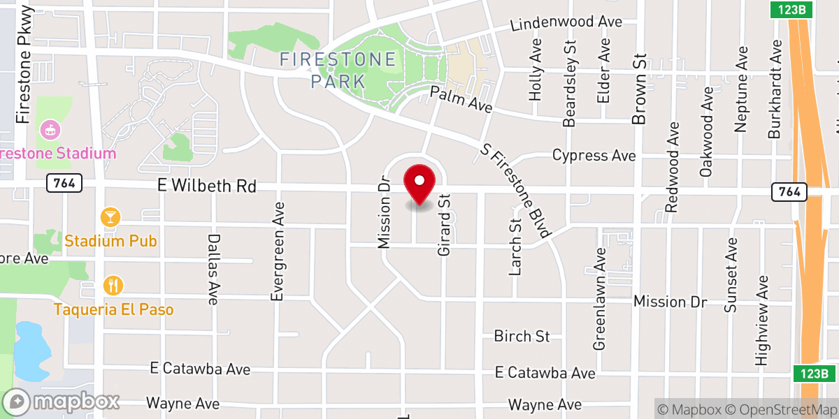 Map showing location of Ohio karen baptist church