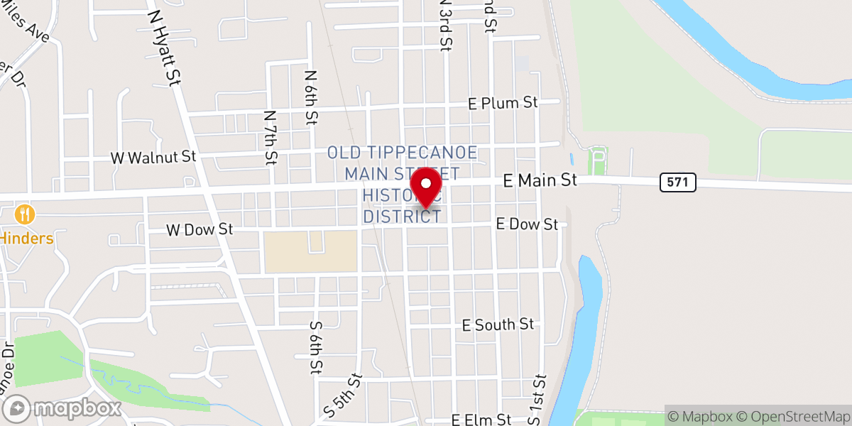 Map showing location of Tipp City Global Methodist Church