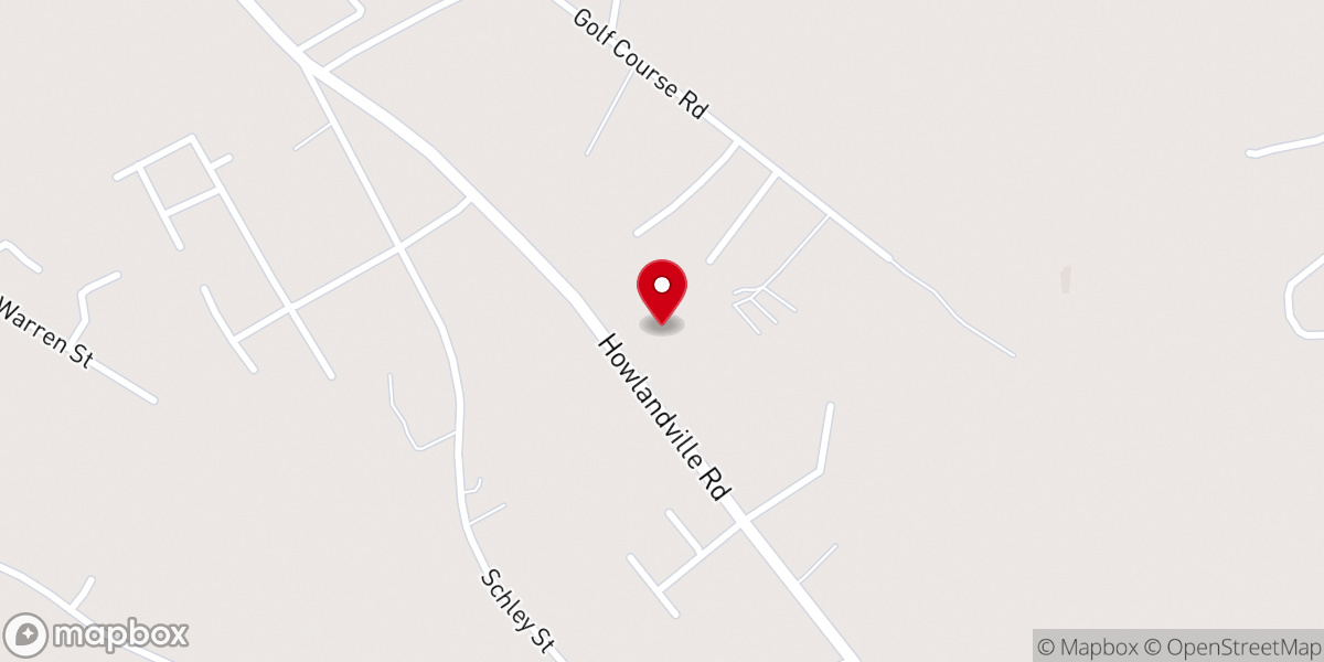 Map showing location of Howlandville Baptist Church
