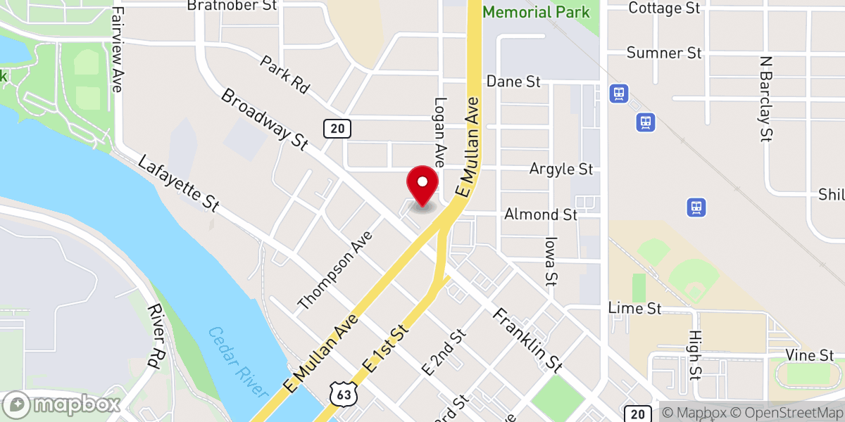 Map showing location of The Salvation Army of Waterloo & Cedar Falls