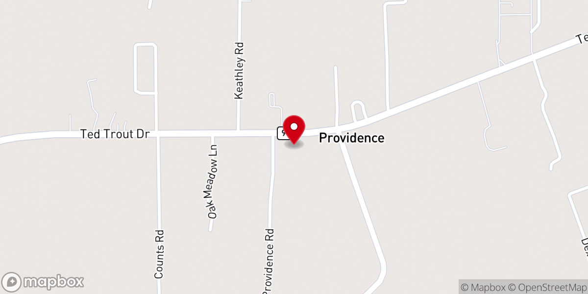 Map showing location of Providence Baptist Church
