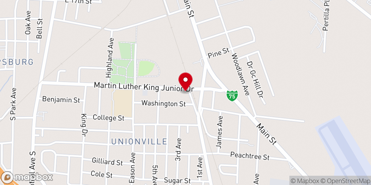 Map showing location of Dayspring Inspirational Church