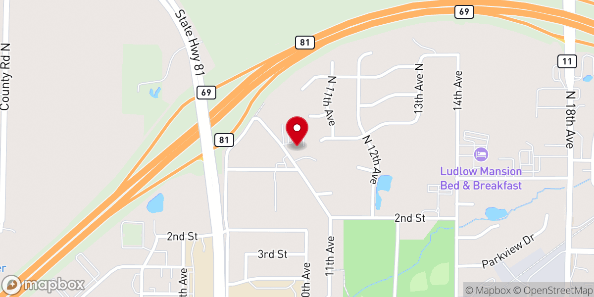 Map showing location of Crossroads Community Church - Monroe