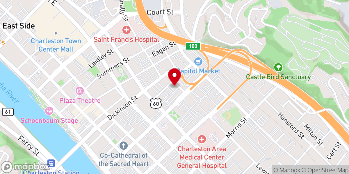 Map showing location of First Baptist Church