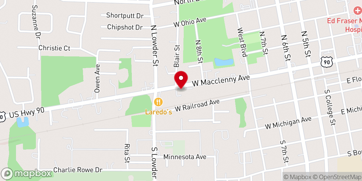 Map showing location of Faith Baptist Church and Academy