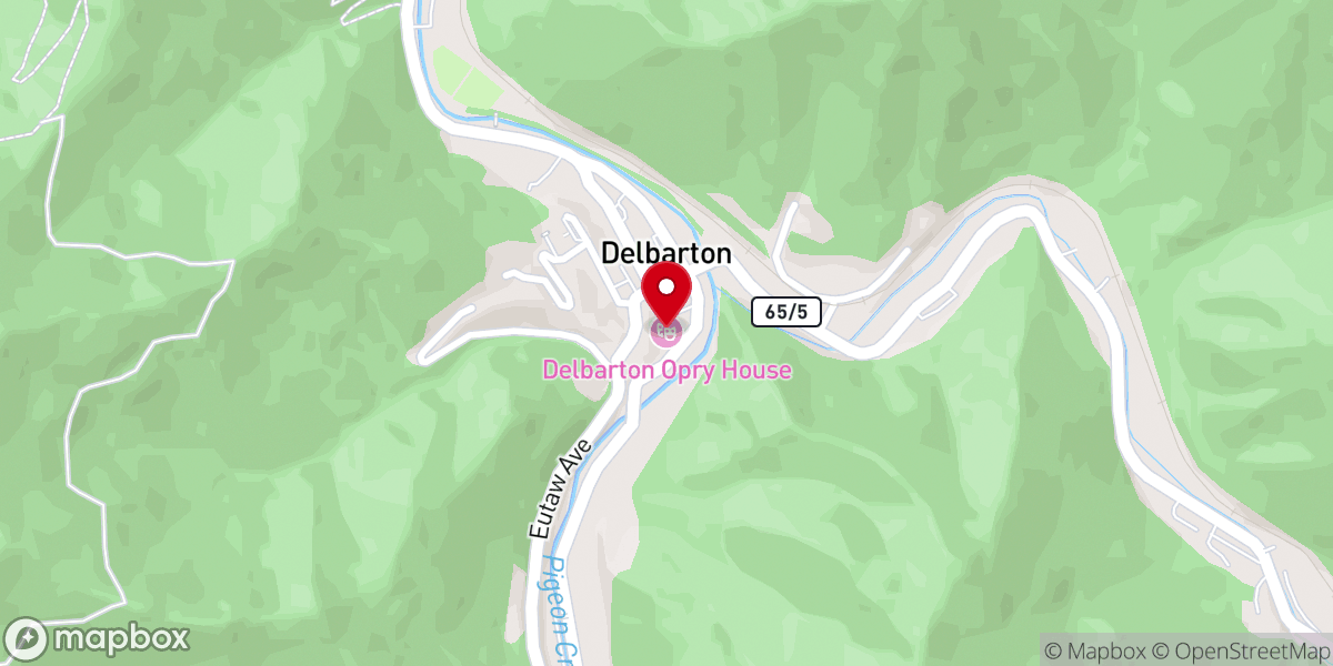 Map showing location of Delbarton Opry House & Community Center