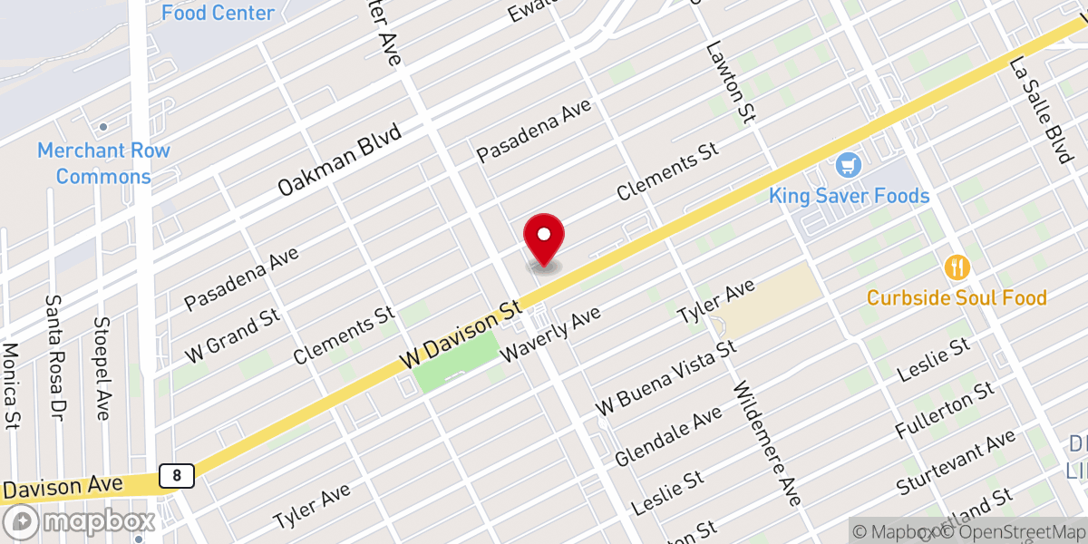 Map showing location of Dexter Avenue Baptist Church