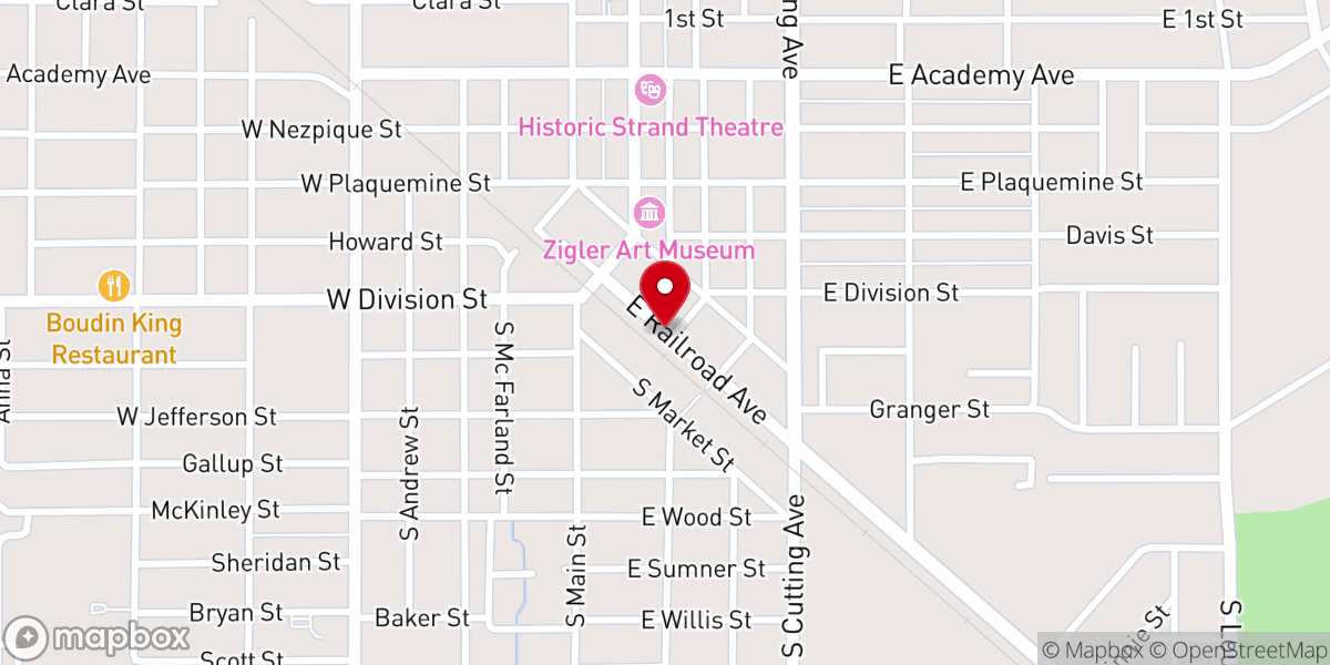 Map showing location of First Pentecostal Church of Jennings Inc