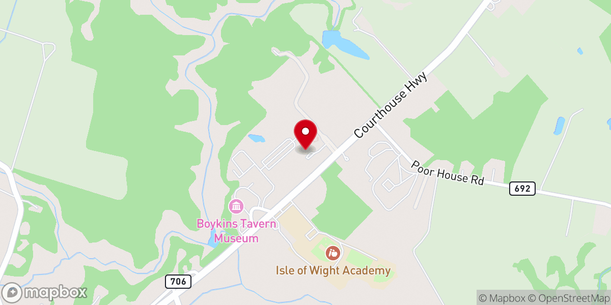 Map showing location of Isle of Wight County General District
