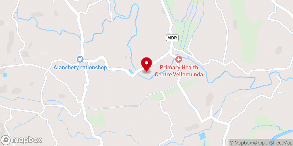Map showing location of Holy Face Church Mothakkara