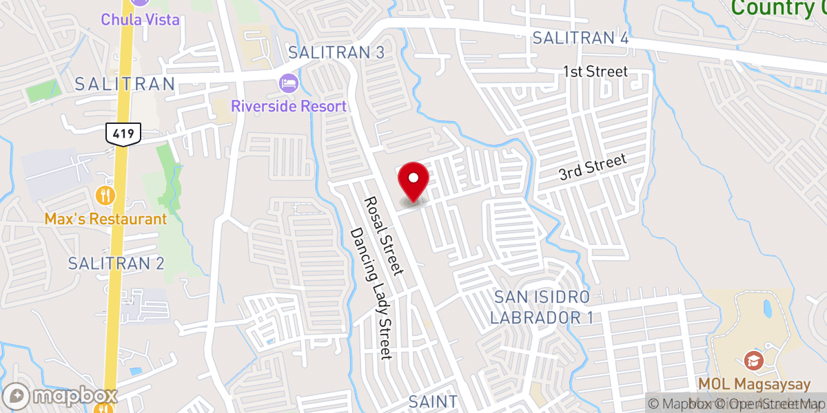 Map showing location of Bethel Fundamental Baptist Church