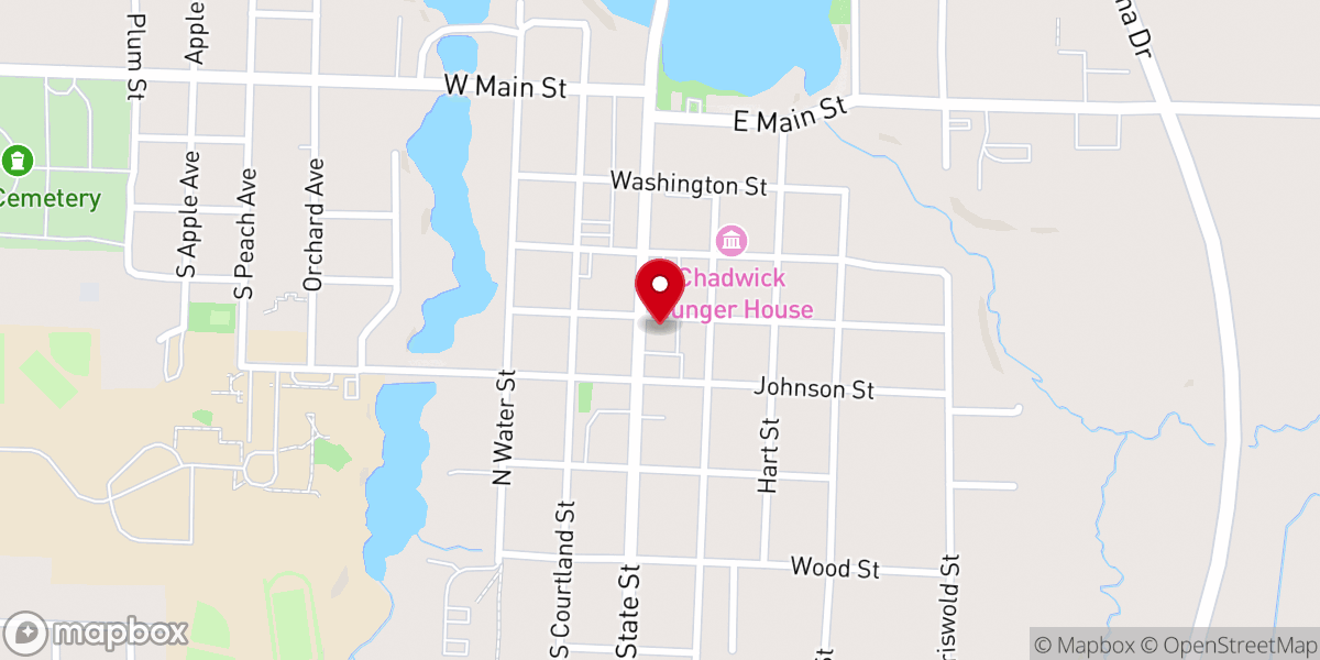 Map showing location of Hart United Methodist Church