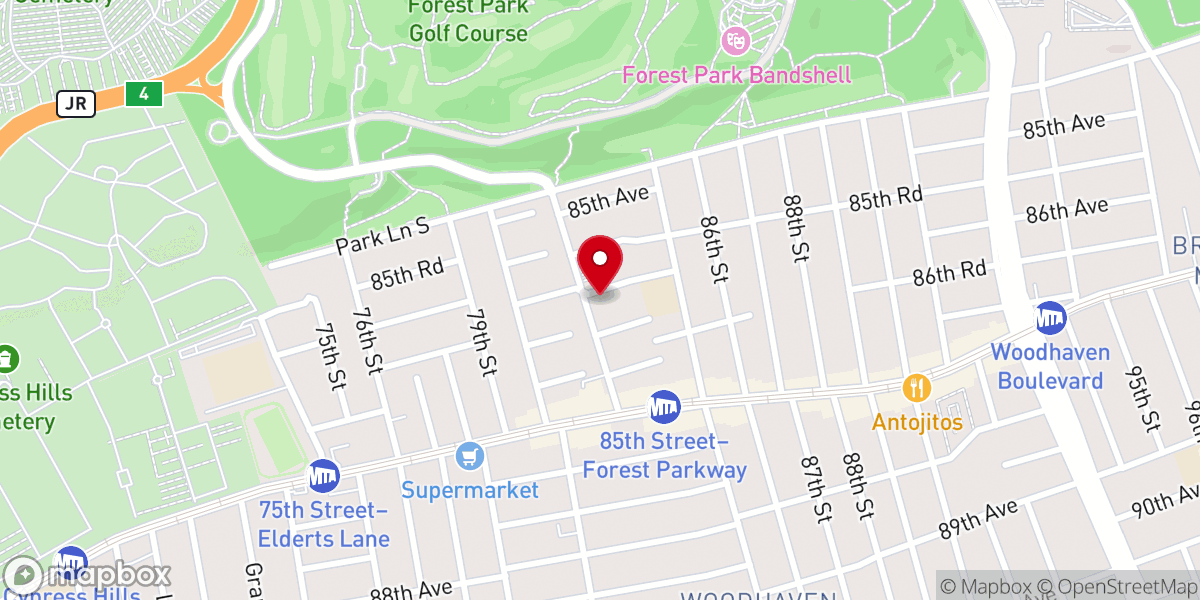 Map showing location of Woodhaven Zion Church