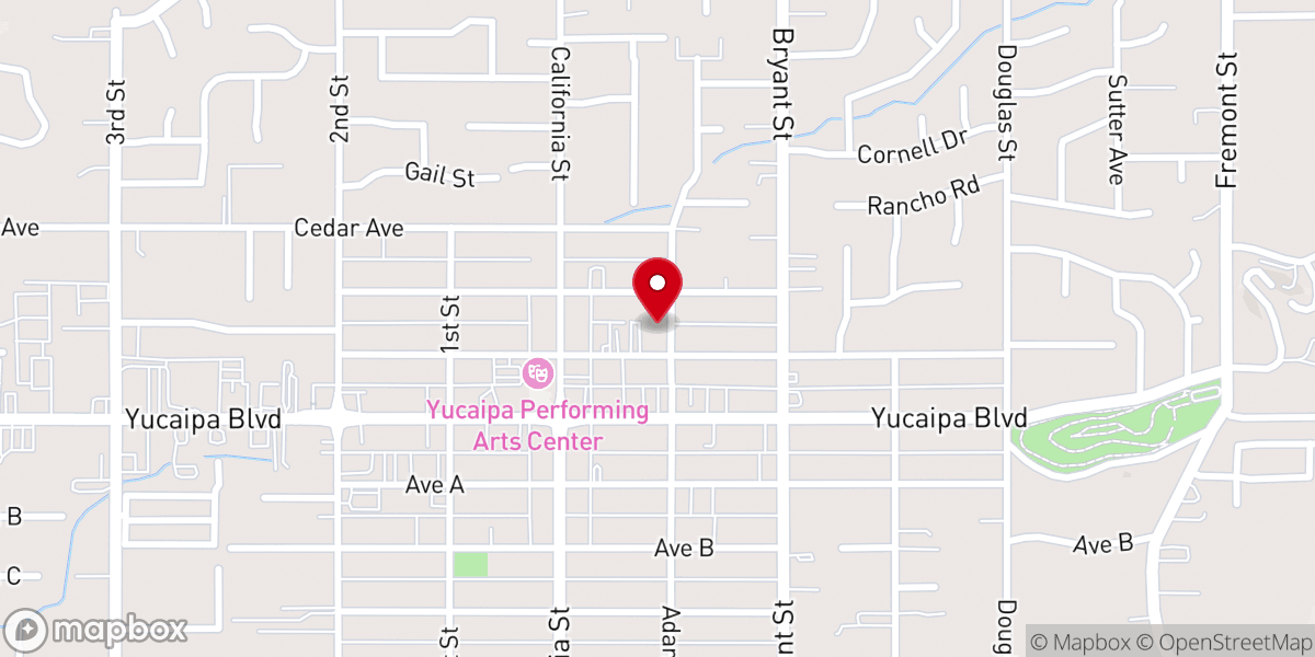 Map showing location of Yucaipa United Methodist Church