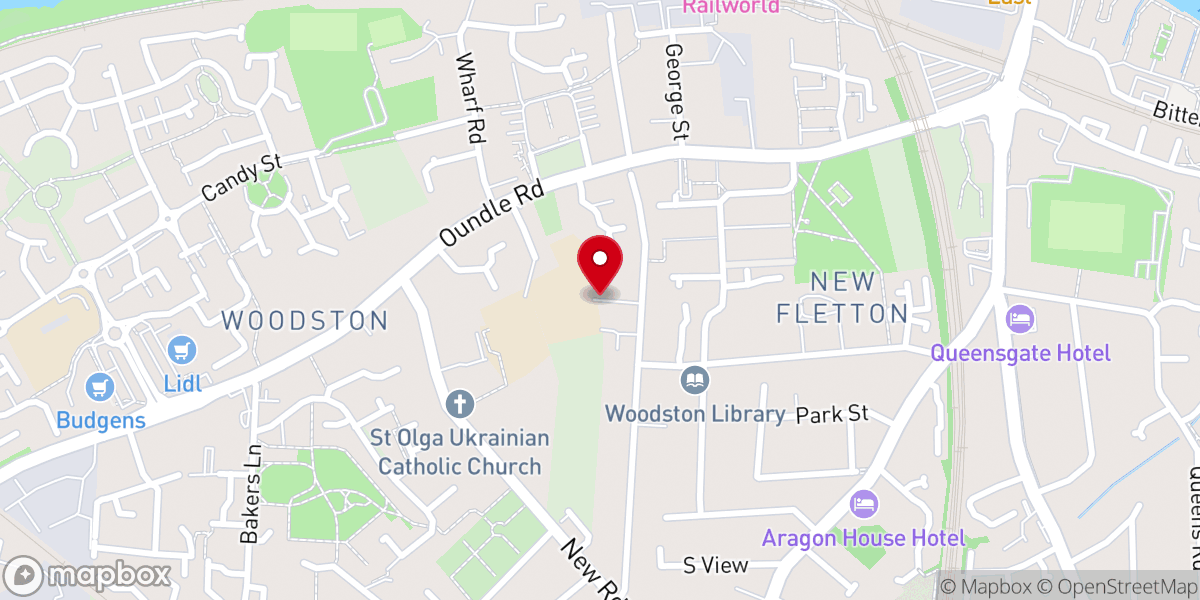 Map showing location of ICGC New Creation Temple, Peterborough