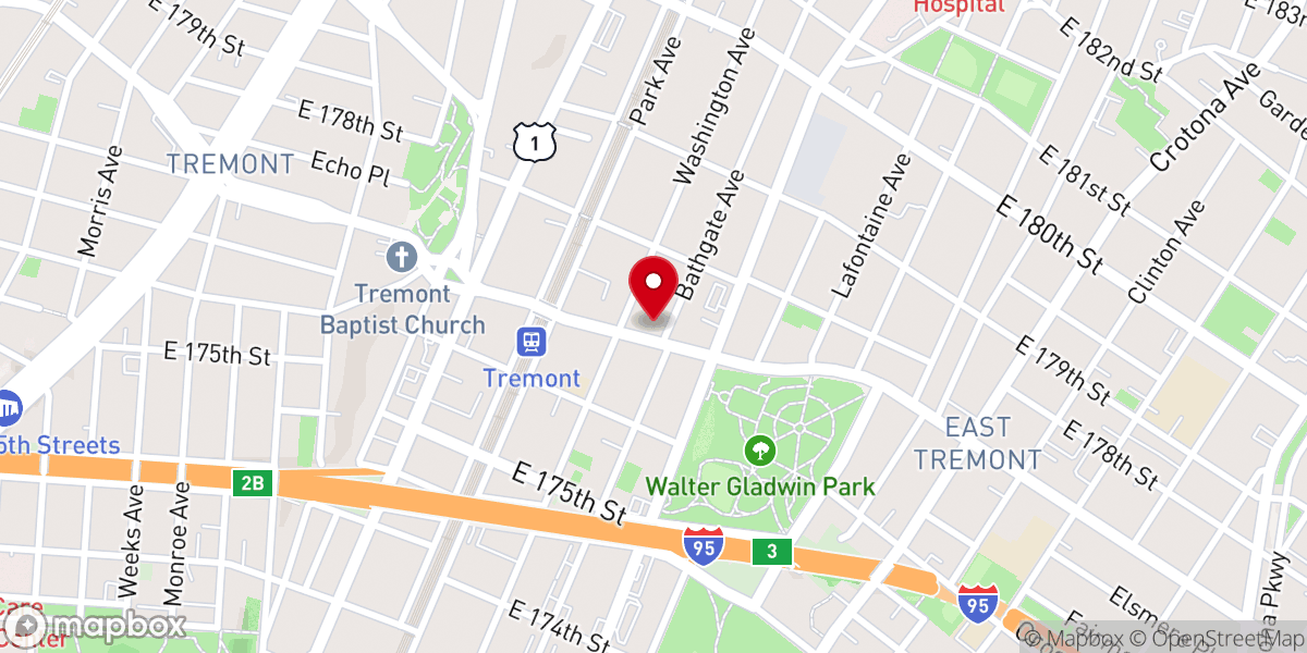 Map showing location of Christ Apostolic Church Internation Al NJ Inc