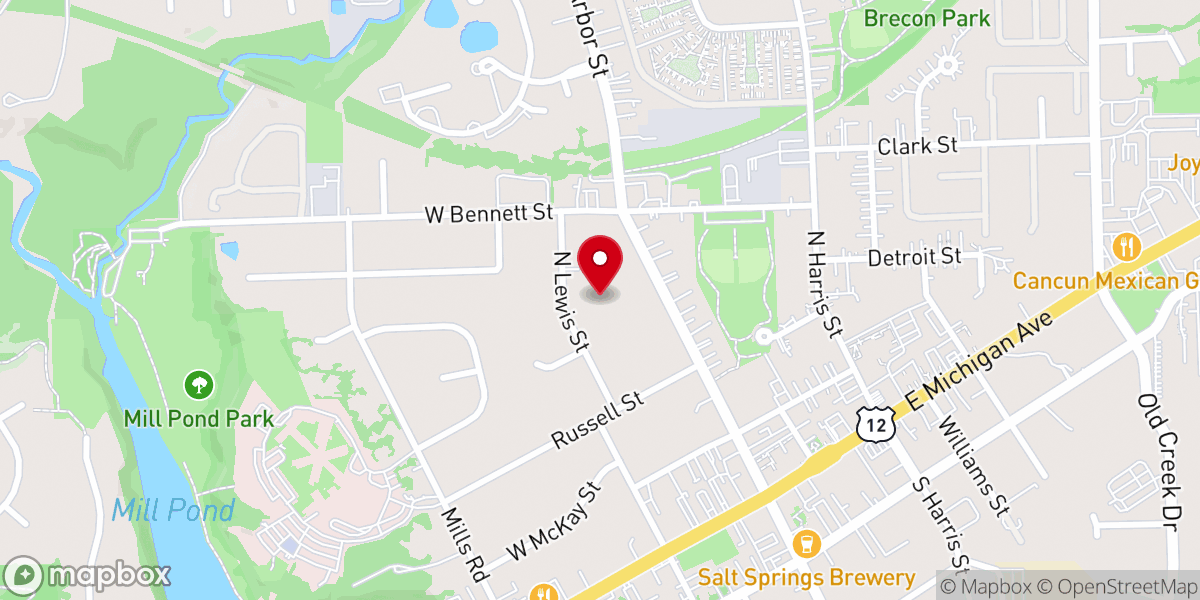 Map showing location of Saline Methodist Fellowship