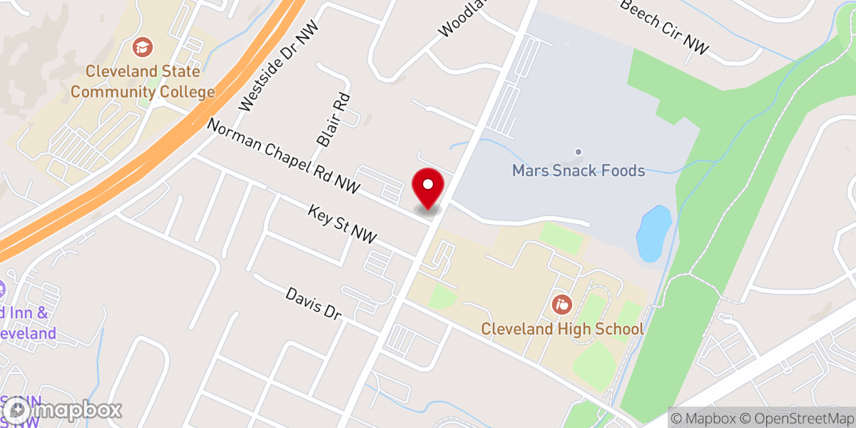 Map showing location of Wesley Memorial Church