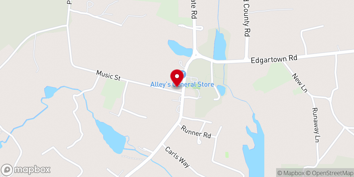 Map showing location of First Congregational Church of West Tisbury