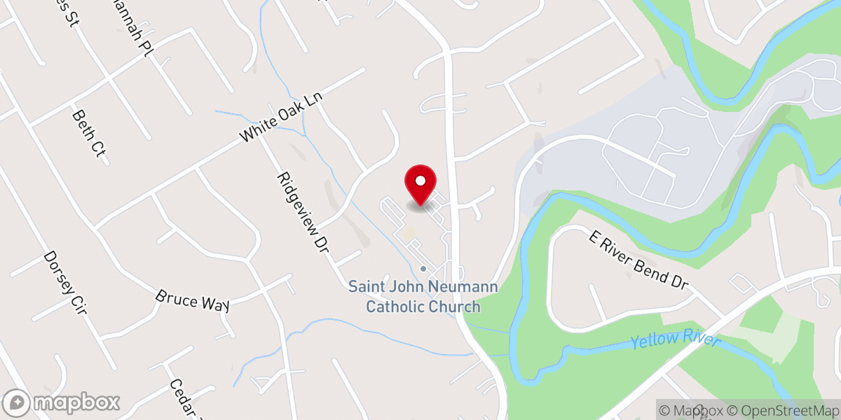 Map showing location of Saint John Neumann Catholic Church