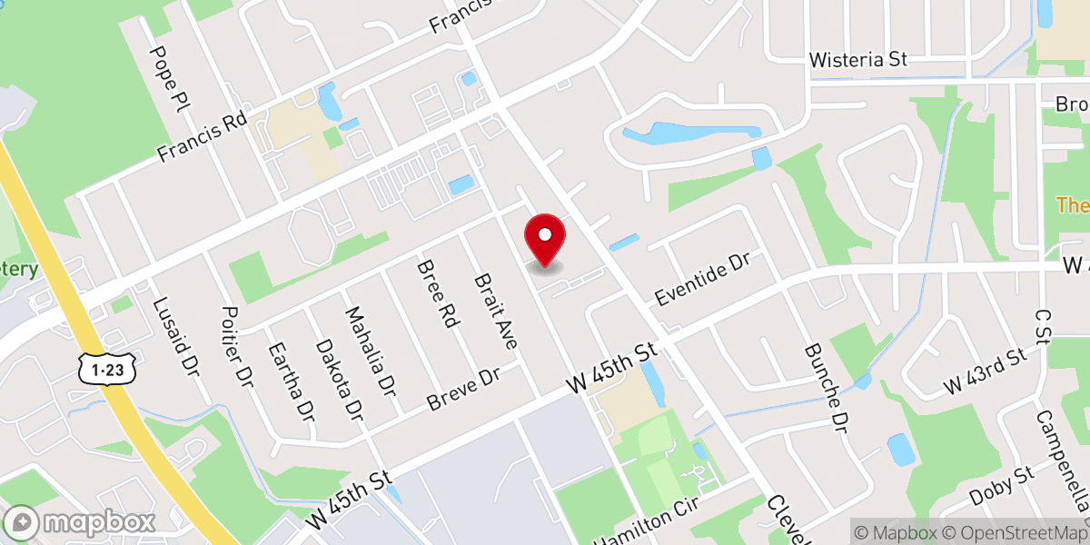 Map showing location of AME Church of the Master