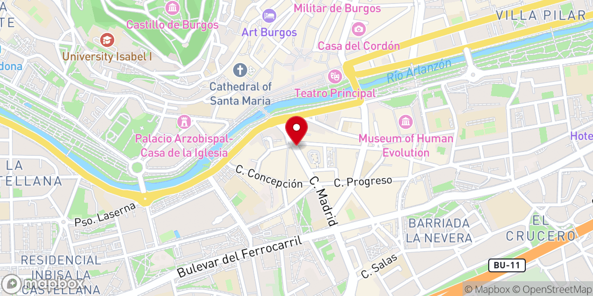 Map showing location of Antiguo convento de Las Calatravas y convento de Las Luisas
