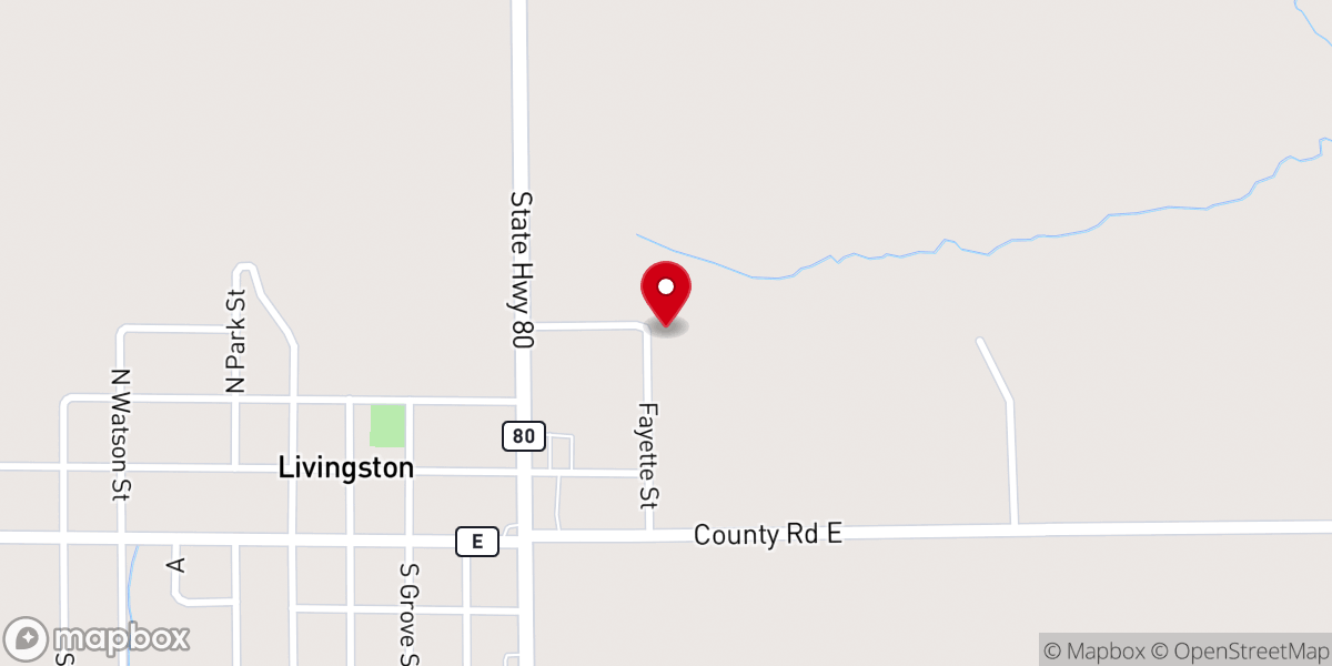 Map showing location of Livingston Free Methodist Church