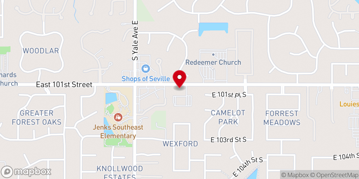 Map showing location of RiverOaks Presbyterian Church