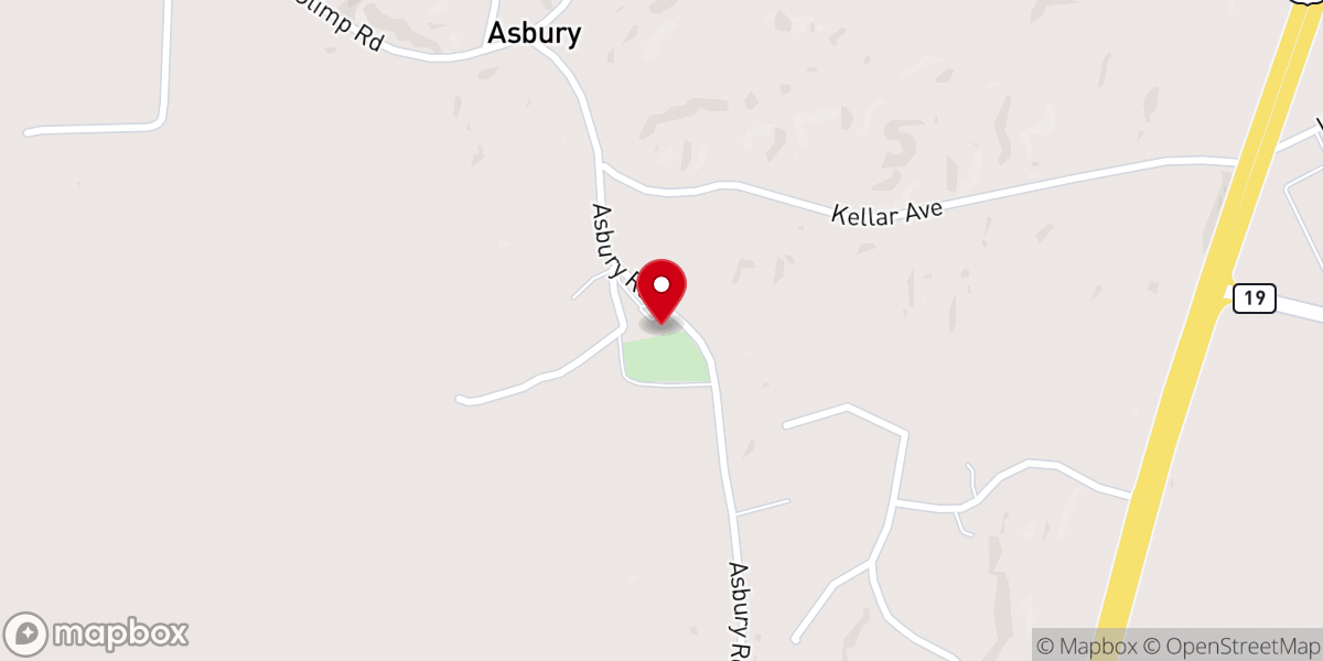 Map showing location of Asbury U.M. Church