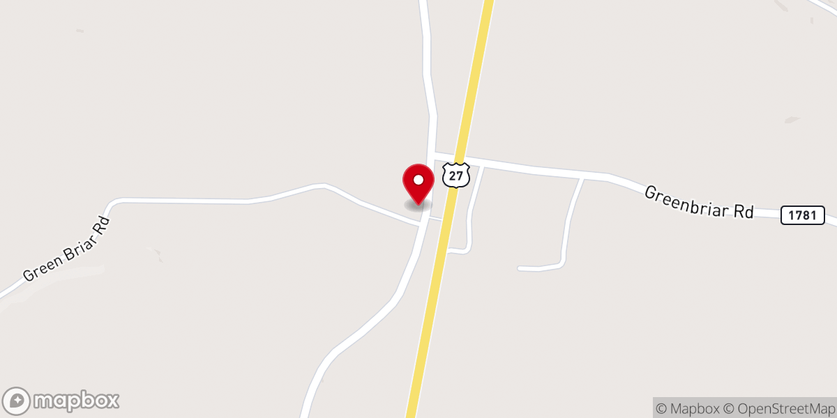 Map showing location of Pleasant View Baptist Church