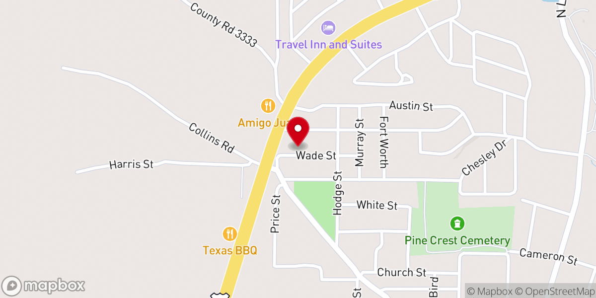 Map showing location of Hendrick Temple Church of God in Christ