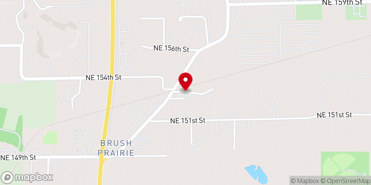 Map showing location of Brush Prairie