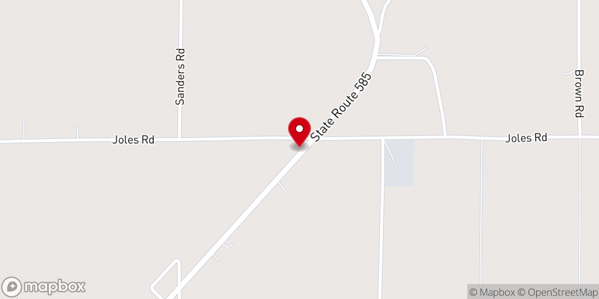 Map showing location of Beulah Church
