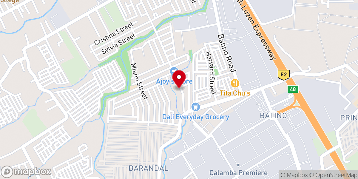 Map showing location of St. Anthony Padua Chapel
