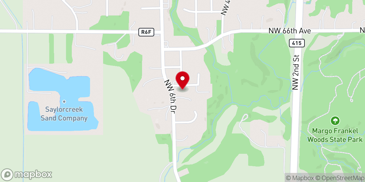 Map showing location of Saylorville Church
