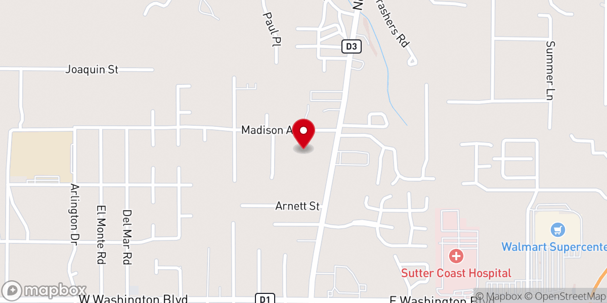 Map showing location of Crescent City Seventh-Day Adventist School