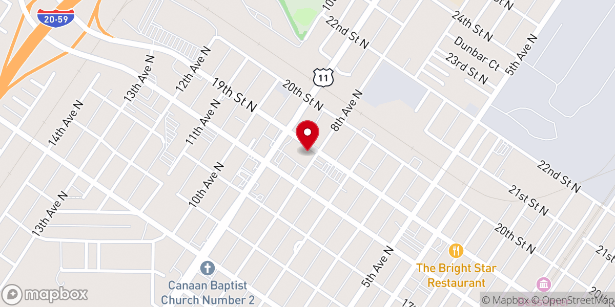 Map showing location of Faith Outreach Center