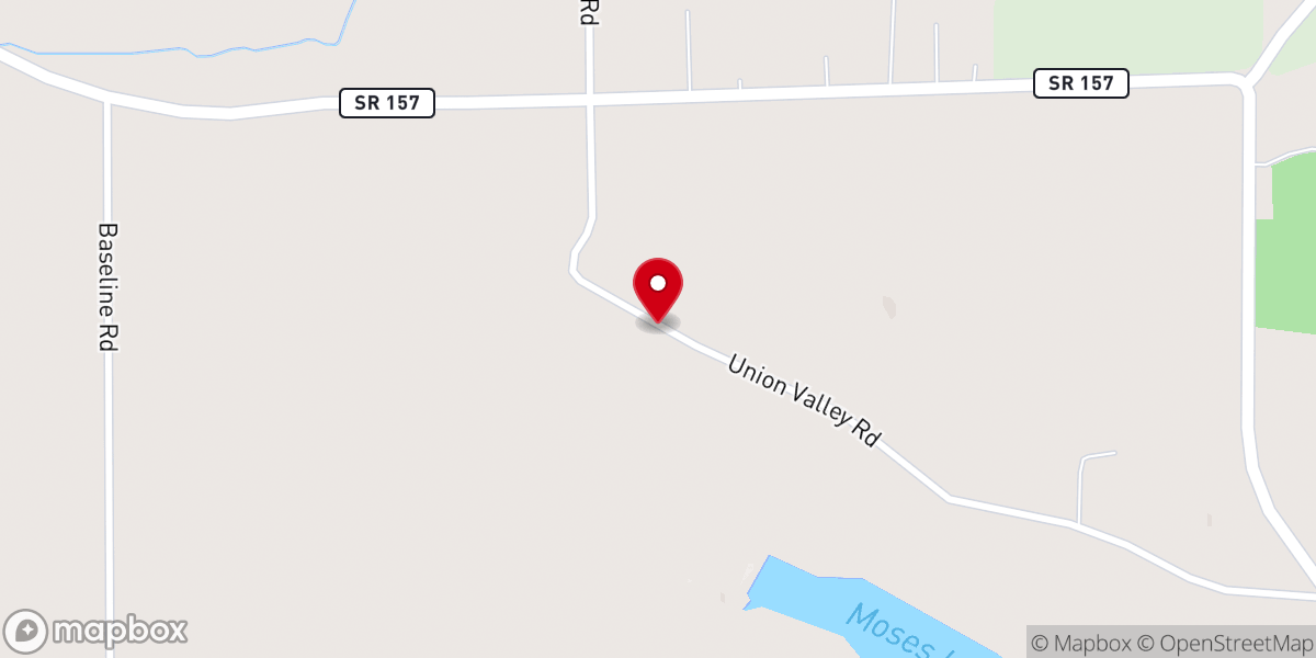 Map showing location of Union Valley Church