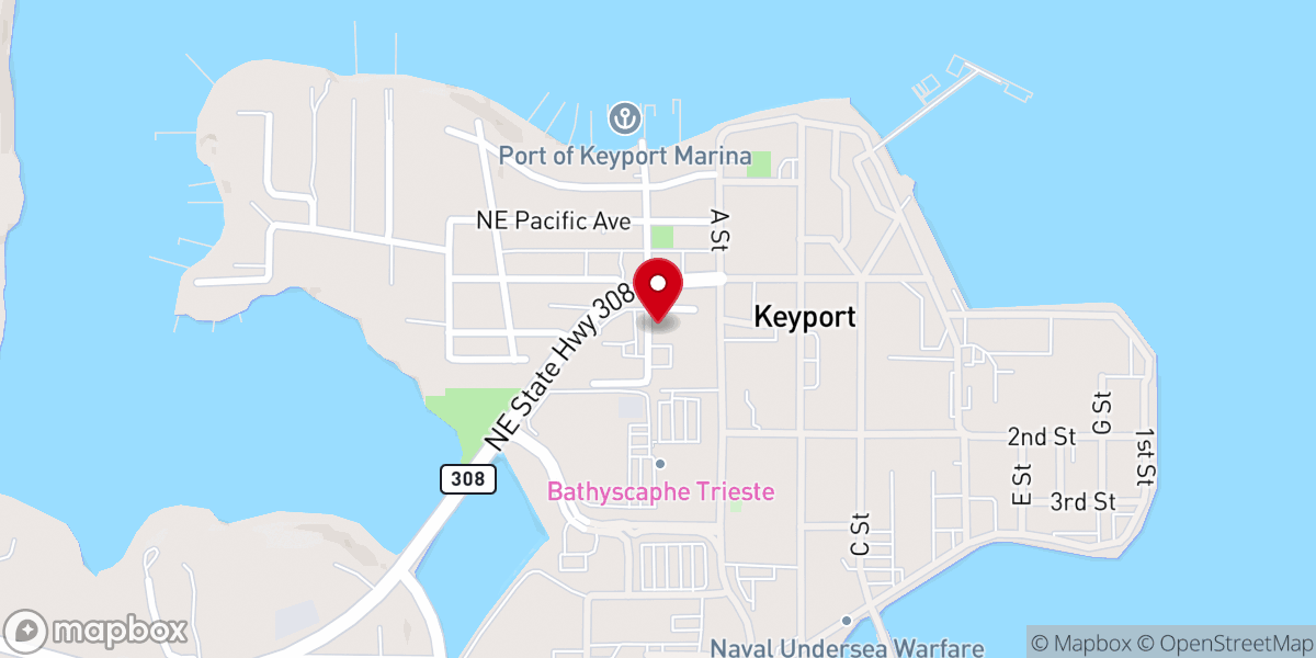 Map showing location of Keyport Bible Church
