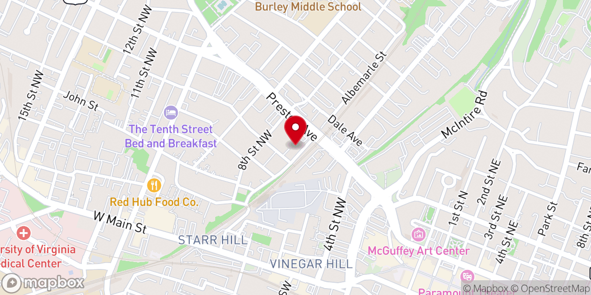 Map showing location of Pilgrim Baptist Church of Charlottesville