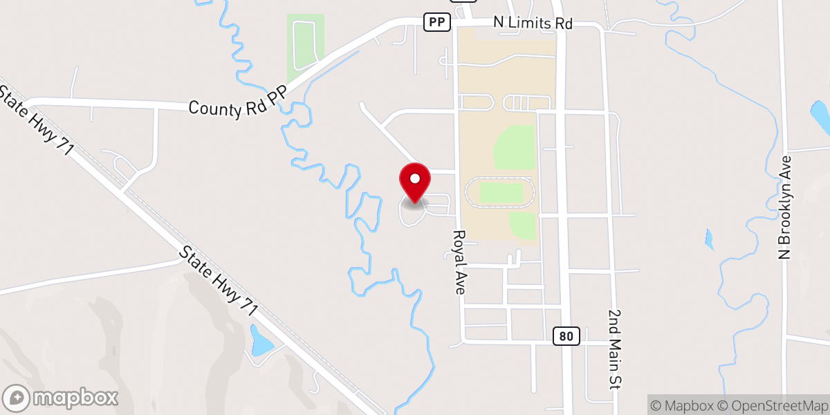 Map showing location of Elroy United Methodist Church