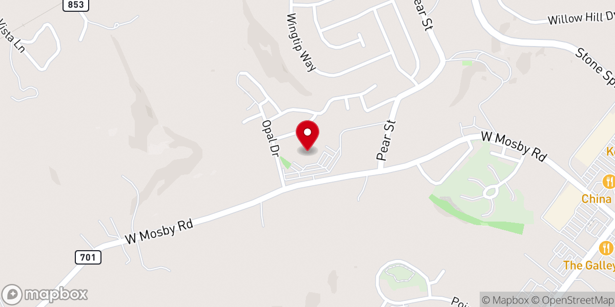 Map showing location of Covenant Presbyterian Church