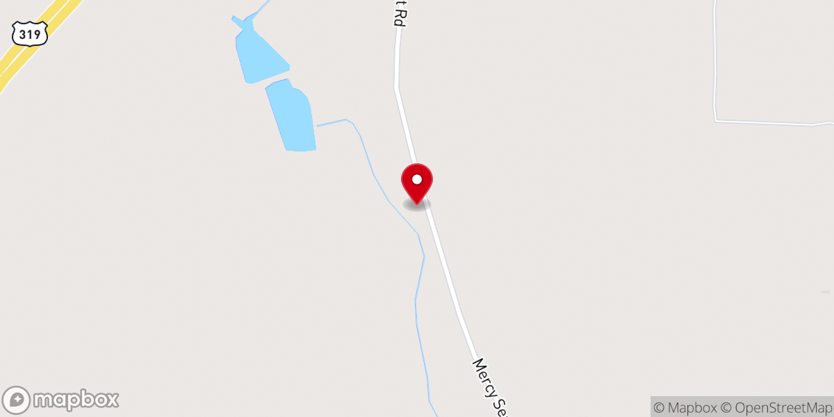 Map showing location of Mercy Seat Church