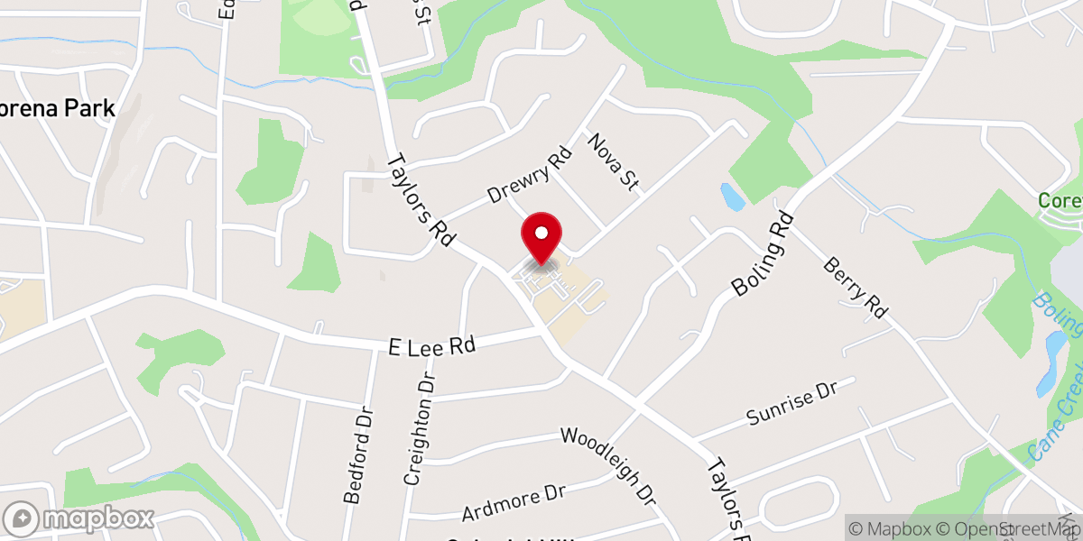 Map showing location of Colonial Hills Baptist Church