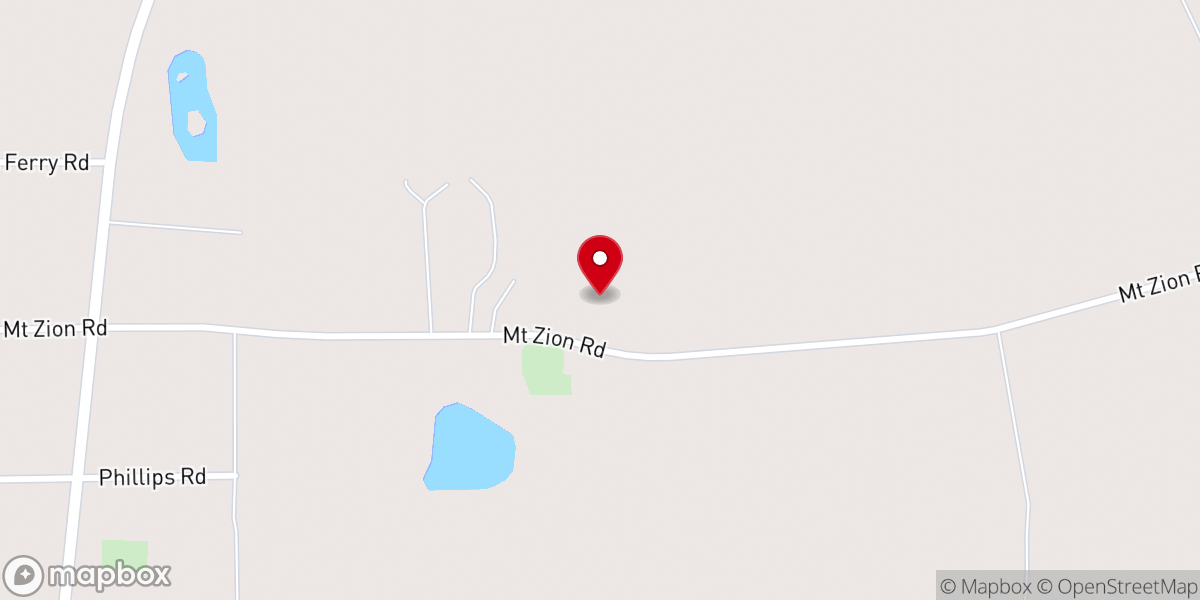 Map showing location of Mount Zion United Methodist Church